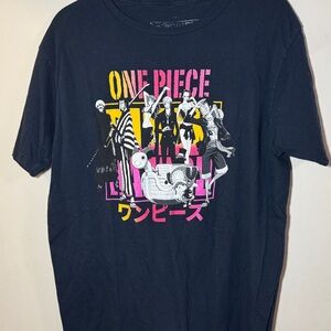 Anime One Piece Graphic T-Shirt - Navy blue
